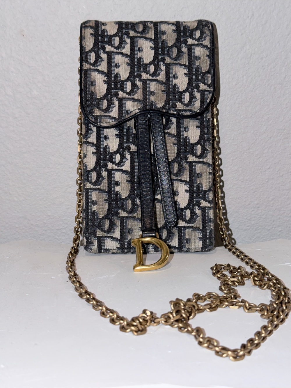 Authentic Christian Dior Oblique Mini Crossbody Pouch